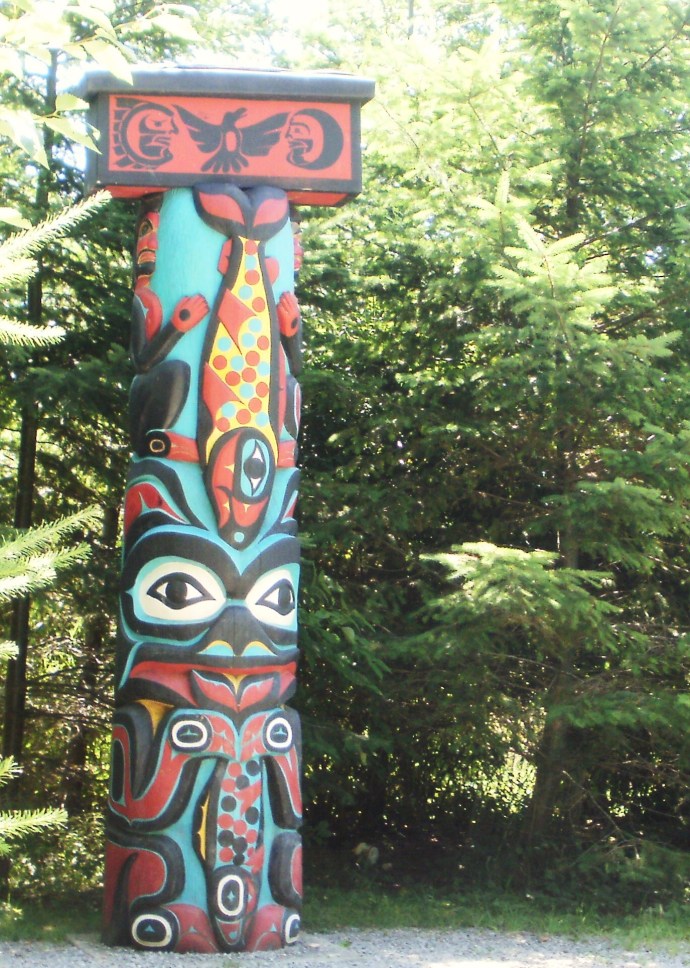 Healing Totem from the Lummi Nation House of Tears Carvers in memory of the three killed in the Olympic Pipeline explosion on June 10, 1999
