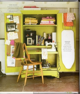 Inspirational piece from Pinterest - an armoire configured as a sewing station